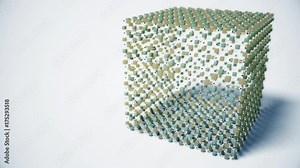 Abstract molecular cube structure with subtle movement. Seamless loop. 4K UHD animation. (Abstract Series 1)