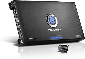 Planet Audio AC1800.5 5 Channel Car Amplifier - 1800 High Output, High/Low Level Inputs, High/Low Pass Crossover, Full Range, Bass for Subwoofer