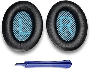 Replacement Ear Pads for Bose QC25 Compatible Replacement Ear Pads with QC25 - Compatible with QC25 QC35 QC2 QC15 Ae2 Ae2i Ae2w SoundTrue & SoundLink Ear Cushion [Black]