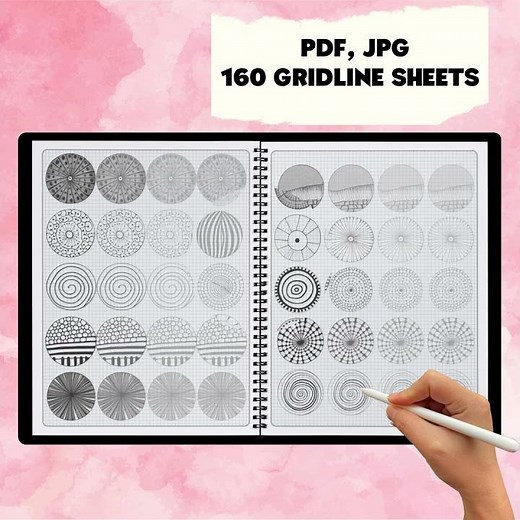 Mandala Zentangle Practice Sheets | Printable Traceable Grids for Relaxing Art