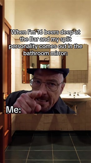 You’re not in control 🥴 #bar #batbroom #drink #splitpersonality #beer | bar