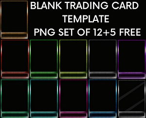 Blank Trading Card Template Png Transparent Background Set of 12 5 Set - Etsy