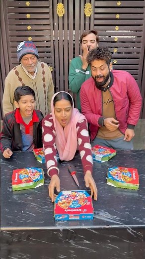 Pizza Box Knife Rotate Challenge, It’s So Exciting!!! #familygames #familychallenge