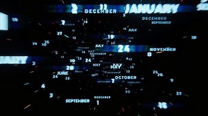Glowing Timeline of 2025 with Months on a Dark Background Representing Future Planning and Events