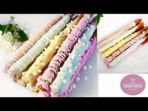 How to make Chocolate Covered Pretzel Rods! Super Easy and Simple Dessert Idea| Ziyodas Bakery
