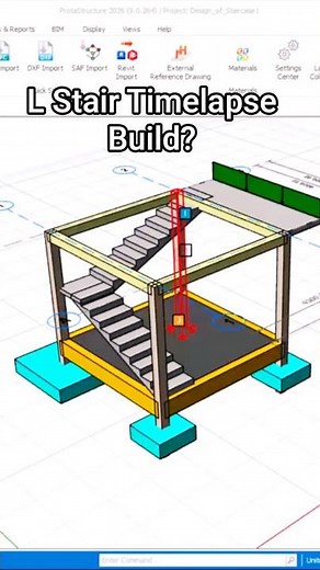 ProtaStructure 2026 L‑Stair: Quick Timelapse Build #Shorts