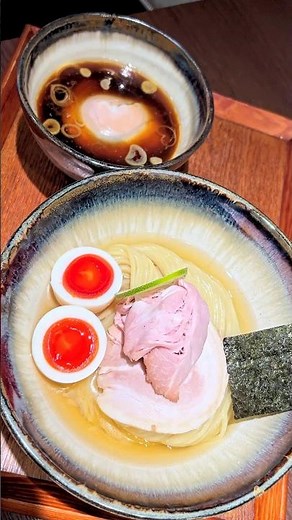 Japanese tsukemen! noodles coated with rich kombu water umami