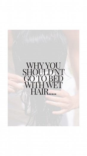 💜 Why you shouldn't go to bed with wet hair 💜 ACNE When your pillow becomes a breeding ground for bacteria, fungi and moulds, it is likely that you will have an acne breakout on your skin soon. Therefore, it is important to dry your hair properly before going to sleep. HAIR BREAKAGE Your hair becomes extremely fragile and brittle when wet. Hence, you may experience breakage when you leave your hair wet before going to bed. When you turn and move around, the friction between your wet hair and t