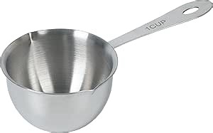 DOTINGHUX 1 Cup Stainless Steel Measuring Cup, 3 Types of Measurement Marks, Two Side Spouts, Dishwasher Safe, Compatible with All Cooktops