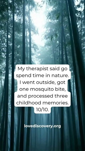 Unintentional somatic therapy. Highly recommend. #naturetherapy #mosquitobite #therapyhumor