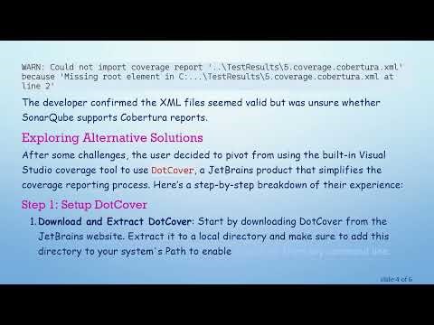 Resolving SonarQube Test Coverage Import Issues in .NET Core Applications