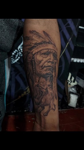 Indio Apache Tattoo Designs in Dotwork