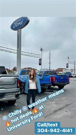 We interrupt this regularly scheduled winter weather for an important announcement! 📣 It might be "Brisk and Beautiful" outside, but our sales floor is running on pure sunshine and HOT DEALS! ☀️ We're fighting the frost with Ford savings! Think of it this way: You brave the cold, you get the gold (the savings kind of gold, that is). 😉 Come on down and let us show you why the only thing chilly about University Ford is the weather! #UniversityFord #HotDealsColdWeather #FordSavings #SnowDayDeals 