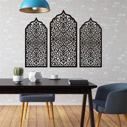 Lattice Decorative Panels, Moroccan Wood Panel Set, Arabic Windows Wall Panel, Moroccan Wall Art, Arabesque Wood Panels, Moroccan Wall Decor - Etsy