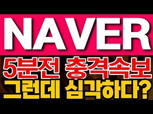 [네이버 주가전망] 5분전 충격속보!! 그런데 심각하다!!