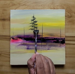 Simple Landscape Painting Technique | Suraj fine arts