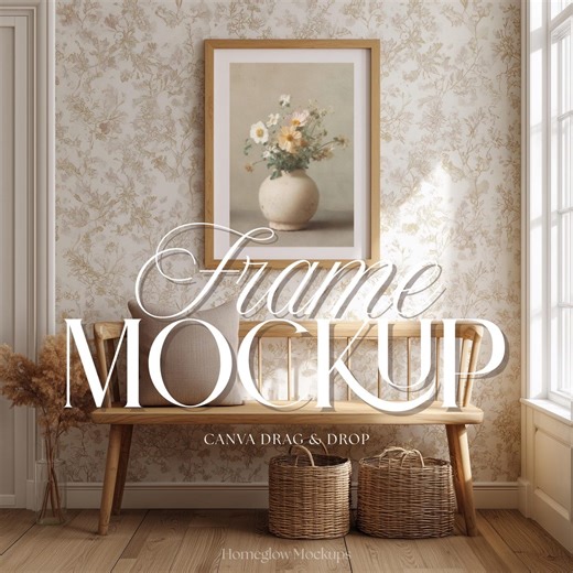 English Cottage Entryway Vertical Frame Mockup | Canva Template - Etsy