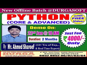 PYTHON (CORE & ADVANCED) Offline Training @ DURGASOFT