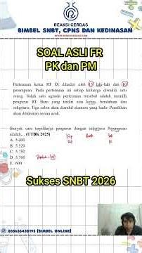 SMART UTBK #34 Original UTBK Questions About Permutation Combinations SNBT 2026 #utbk2026 #snbt2026