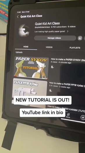 Tutorial on YouTube. Sykov pistols from MW2019 #quietkidartclass #papergun #paperrifle #fakegun #fakegun⚠️