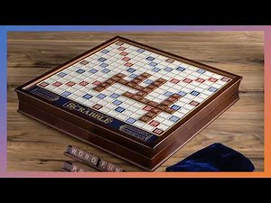 Scrabble Deluxe Edition with Rotating Wooden Game Board