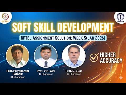 NPTEL Soft Skill Development Week 5 Assignment Solution Jan 2026 | IIT Kharagpur