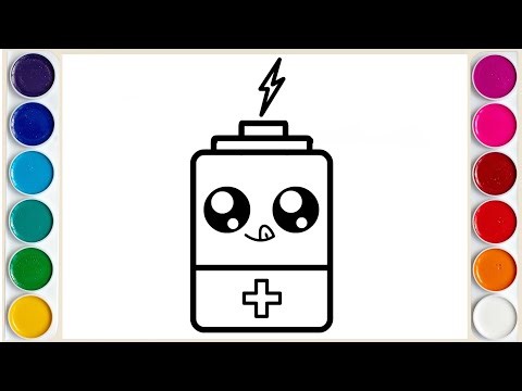 How to Draw a Cute Battery | Easy Battery Cell Drawing#cutedrawing