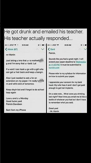 student drunk email teacher response goes viral | Subscribe for more #motivation 😊👍