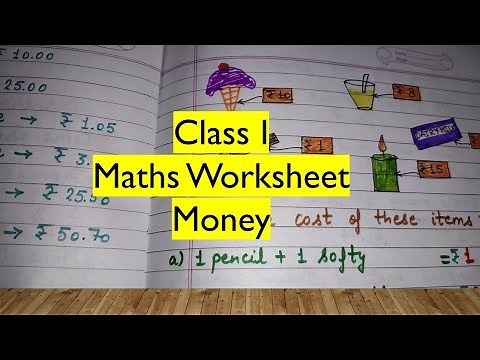 Money chapter for class 1 || Class 1 chapter money | Class 1 Maths Worksheet
