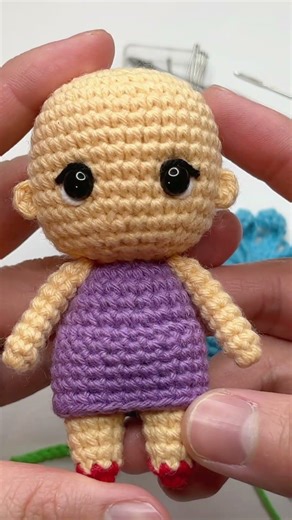 Proceso de Bulma amigurumi 🧶Tutorial completo en mi canal 💙 #crochet #DragonBall #Bulma #amigurumi