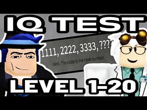 IQ TEST | Roblox walkthrough part 1 (level 1-20)