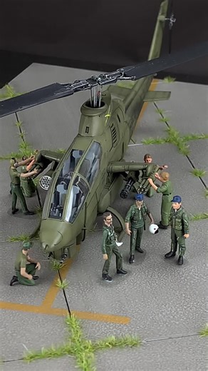 Vietnam War Helicopter Base Diorama with AH-1G Cobra Model Kit