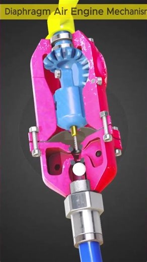Diaphragm Air Engine Mechanism |3D Mechanical Animation #shorts Diaphragm Air Engine mechanism