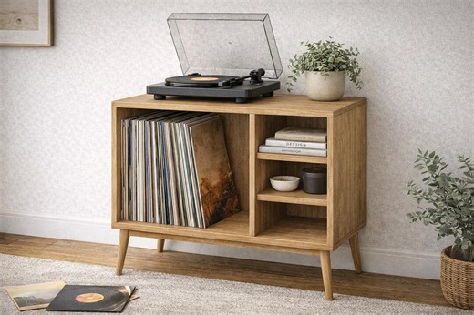 Record Player Stand Plans – Vinyl Storage Cabinet, Turntable Stand DIY PDF - Etsy