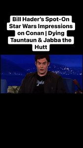 141K views · 819 reactions | Bill Hader shocked Conan O’Brien’s audience with hilarious and accurate Star Wars impressions — from a dying Tauntaun to a dying Jabba the Hutt. One of the funniest late-night moments ever, showing why Hader is a comedy genius. #BillHader #StarWars #ConanObrien #FunnyMoments #Impressions | Entertainment Stories | Facebook