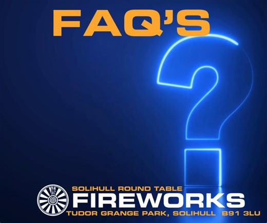 🎆 Solihull Fireworks FAQ – Everything You Need to Know (2025) 🎆 Q: Can I buy tickets at the gate? A: No—online tickets only. Please book in advance: https://tix.ticketwrangler.co.uk/solihull-round-table/fireworks Q: What time does it all happen? A: Gates: 4:30–9:30pm • Bonfire: 6:30pm • Family/Children’s lower-noise Display: 7:00pm • Joe Hunt DJ set: 7:15pm • Main Fireworks (music-synchronised, ~15 mins): 8:00pm. (Subject to change.) Q: Where is it? A: Tudor Grange Park, Solihull. Q: Is there 