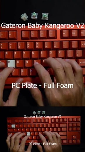 Gateron Baby Kangaroo V2 Tactile Switch - PC/FR4/CF Plate Full Foam - No Foam - Sound test.