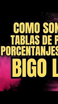 Tabla de Pagos en Bigo Live / como paga BIGO LIVE / Porcentajes en BIGO LIVE