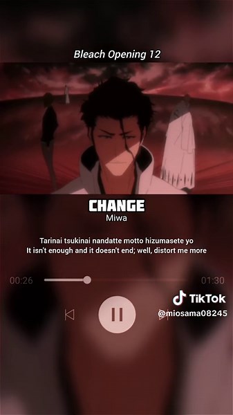 Change - Miwa | Bleach Opening 12 #anime #opening #songlyrics #bleach #fyp