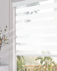 Persilux Blackout Zebra Blinds for Windows (15" W x 47" H, White) Cordless Zebra Shades for Indoor Windows, Sheer Shades Thermal Insulated Blinds with Upgraded Cassette, Roller Window Shades for Home