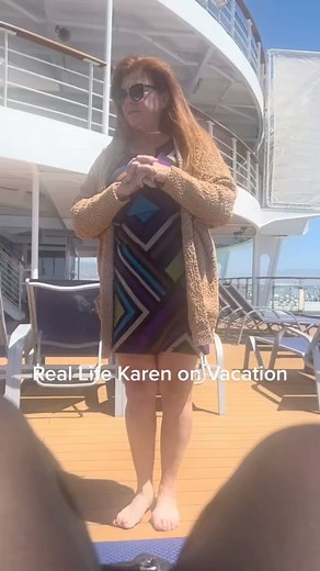 Do you agree with Karen on how she thought the music was too loud/inappropriate, or did she need to find a different spot to relax 🧐 #karenvideos #karenfreakout #cruise #boat #music #speakervolume #rap #karenviralvideos #viral2024 | Karen Unlimited