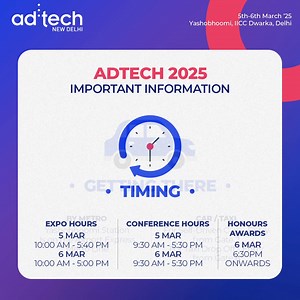 All set for ad:tech 2025? Here's everything you need to know. Save this post and book your passes - https://ticketing.chkdin.com/adtech/ 📅 Dates: 5th - 6th March, 2025 📍 Location: Yashobhoomi, IICC Dwarka, Delhi hashtag#adtechIN hashtag#WeAreComexposium hashtag#adtech2025 hashtag#martech hashtag#agency hashtag#networkingevents hashtag#businessevent hashtag#brands hashtag#ecommerce hashtag#digitalmedia hashtag#trends hashtag#technology hashtag#marketing | Ad:tech India