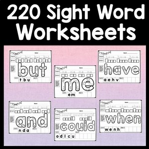 Sight Word Practice Worksheets {220 Pages!}