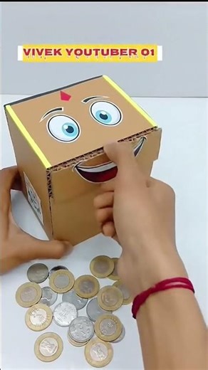 पैसे रखने वाला गुल्लक घर पर बनाओ || How To Make Coin Bank Box From Cardboard At Home #shorts #viral