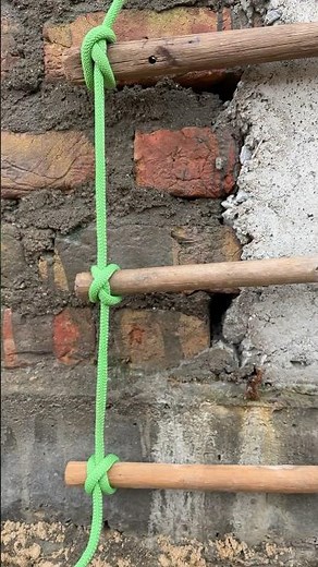 An easy way to make a rope ladder to climb a tree. #knotskill #lifehacks #survival #shorts