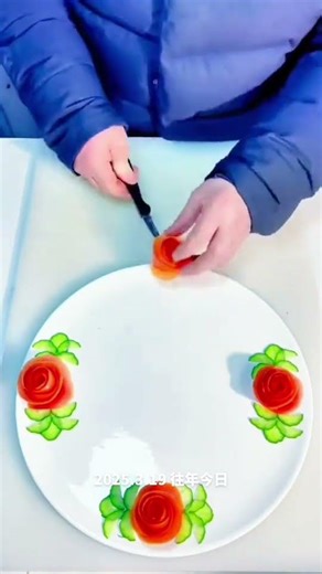 Simple and Easy Plate Decoration Tutorial #Fruit and Vegetable Modeling