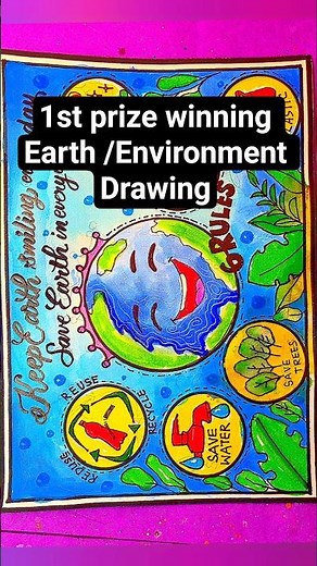 🌏Earth Day Drawing / Environment drawing for competition / Save Earth Save Environment #save #earth