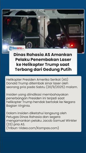 Laser Sasar Helikopter Trump saat Berangkat dari Gedung Putih ke Virginia, Pelaku Didakwa 5 Tahun