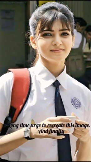 Soundharya 🦋 on Instagram: "🫠🤌🏻 . . . #neethaneenthanponvasantham #samantharuthprabhu #aigenerated #newtrend #reelitfeelit [ Al version of myself, Samantha inspired look, Al makeover reel, school girl makeover, inspired by Samantha style, Al transformation video, soft glam look, simple girl vibe, girl next door look, relatable makeover, natural makeup style, South Indian inspired look, makeover transition reel, aesthetic Al edit ]"