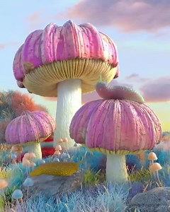 These mushrooms, remind me of ALICE IN WONDERLAND, with some slugs but not the smoking Caterpillar!! Artist: @cristal.reza 🐛🍄 | Stories of Mushrooms